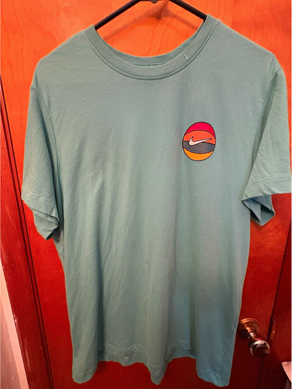 Nike Dri-FIT Graphic T-Shirt Men’s Large Teal Multicolor Swoosh